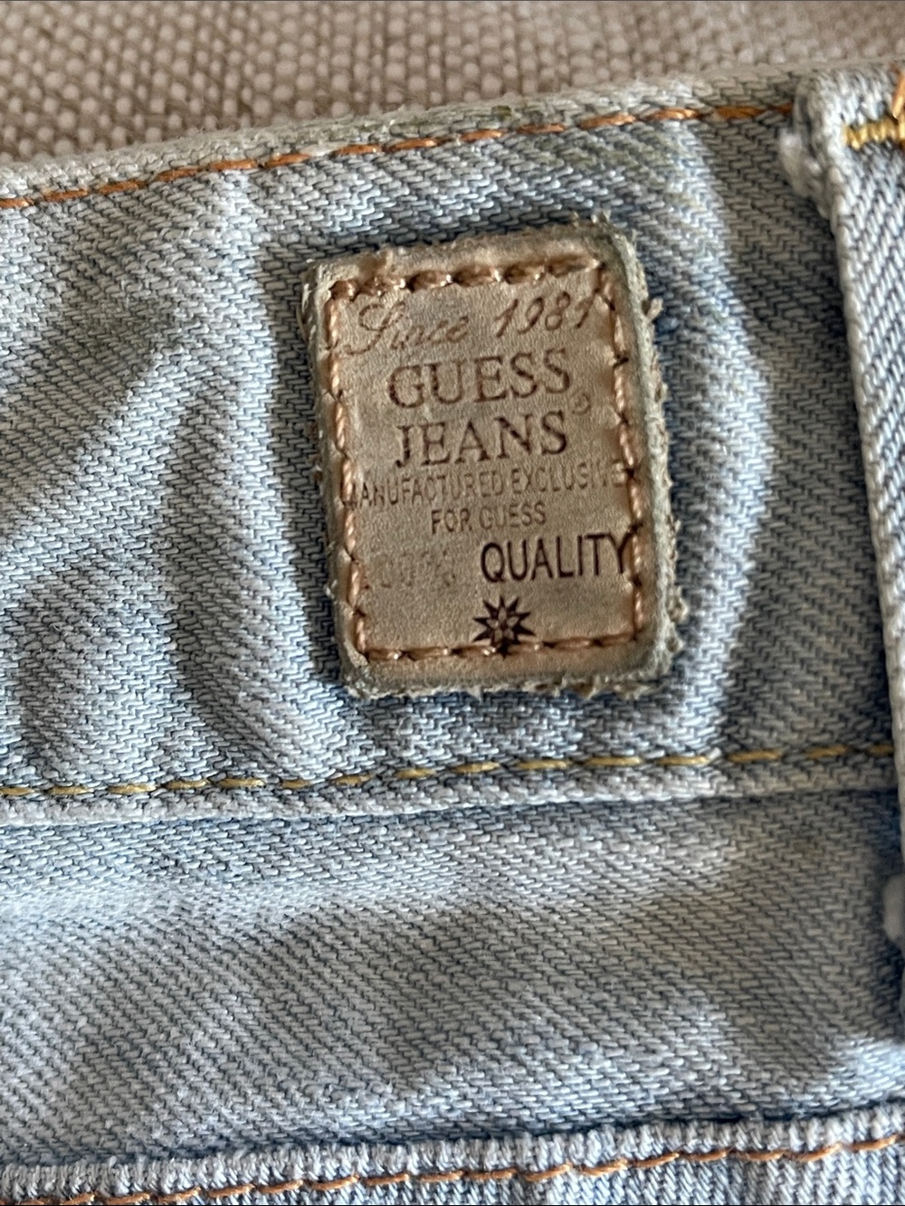 GUESS NEW Y2K Daredevil Bootcut Flare Jeans 29 light blue denim - Picture 5 of 12